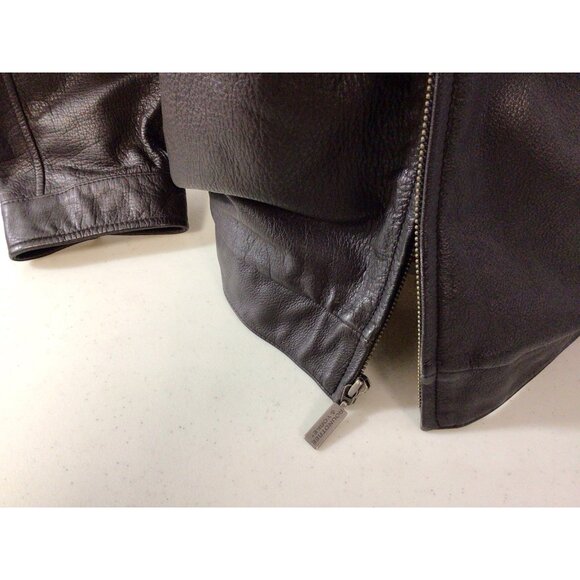 Roundtree & Yorke Brown Leather Jacket Aviator Coat Mens 3XL - Picture 3 of 11